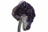 Deep Purple Amethyst Geode With Metal Stand - Uruguay #306910-2